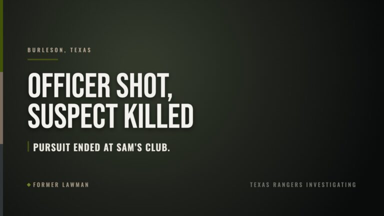 Cleburne Officer Shot, Suspect Killed After Pursuit Ends at Burleson Sam’s Club