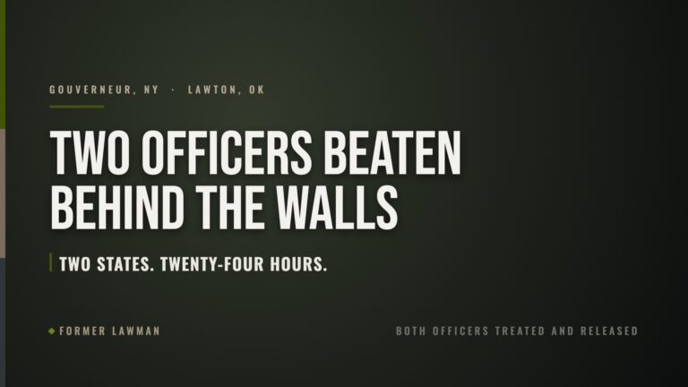 Two Officers Beaten Behind the Walls in Two States on the Same Day