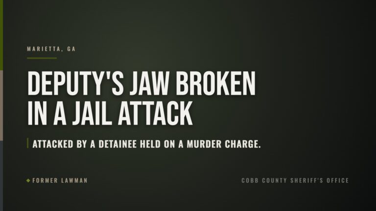 Cobb County Deputy’s Jaw Broken in Jail Attack by Murder Suspect