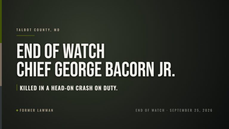 End of Watch: Chief of Police George W. Bacorn Jr., Denton Police Department
