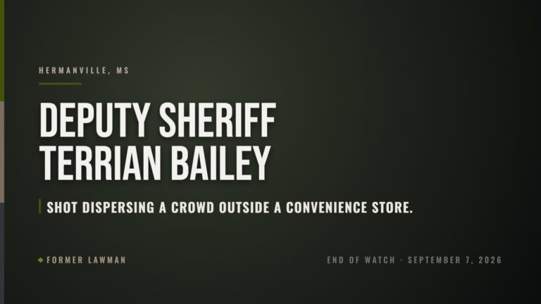 End of Watch: Deputy Terrian Bailey, Claiborne County Sheriff’s Department