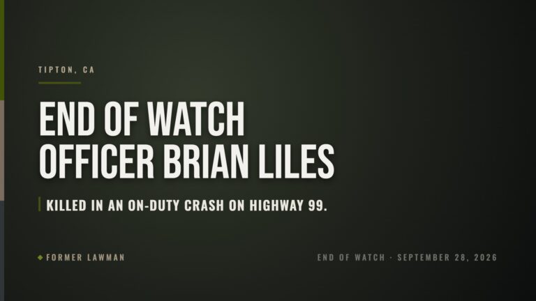 End of Watch: Officer Brian Liles, California Highway Patrol