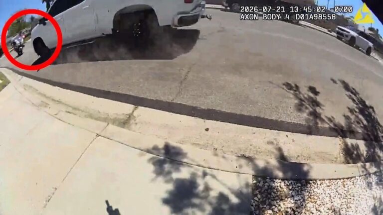 He Put the Truck Through a Police Motorcycle | Simi Valley Bodycam