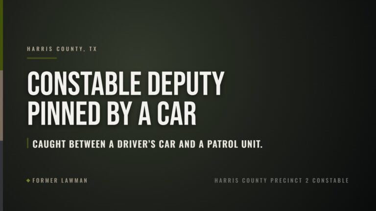 Harris County Constable Deputy Hospitalized After Being Pinned by a Car on the Gulf Freeway